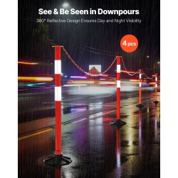 Liikenteen rajauspylväät kumimuovi ja polypropeeni 871 mm 4 kpl painotettu jalusta