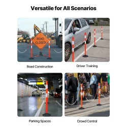 Liikenteen rajauspylväät kumimuovi ja polypropeeni 871 mm 4 kpl painotettu jalusta