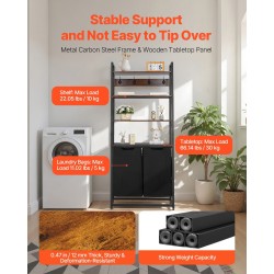 Pyykkilajittelija 600D Oxford-kangas kahdella lokerolla irrotettavat pussit musta