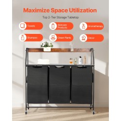 Pyykkilajittelukori metallirunkoinen 45,2 gallonaa kaksi lokeroa irrotettavat pyykkipussit musta