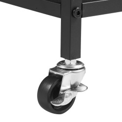 Pyykkilajittelukori 3 osastoinen 600D Oxford kankaasta musta lastulevyinen kansitaso pyörillä