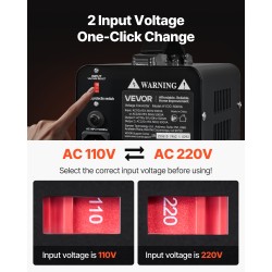 Jännitemuunnin 500VA 110V–220V amerikkalaisilla ja eurooppalaisilla pistorasioilla metallikotelo ylikuormitussuojalla 5A