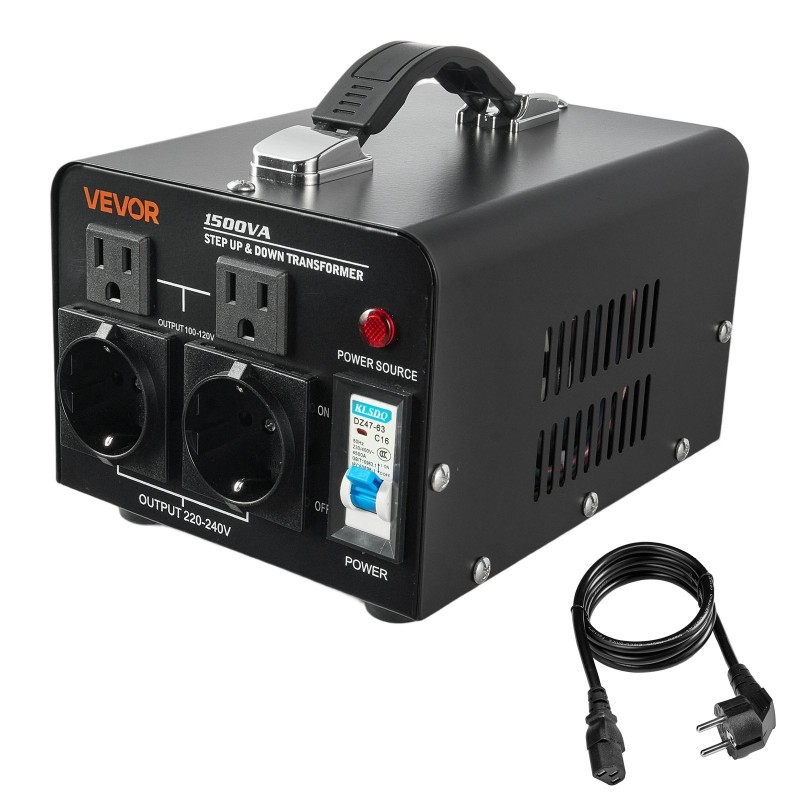 Jännitemuunnin 1500VA kaksisuuntainen 110V ja 220V metallikotelo ylikuormitussuoja