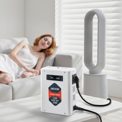 Jännitemuunnin 3000VA metallikotelo 110V–220V 2 EU-pistorasiaa USB Type-C LCD