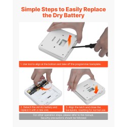 Seinään asennettava ohjelmoitava termostaatti valkoinen suuri näyttö taustavalolla 7 päivän ohjelmointi