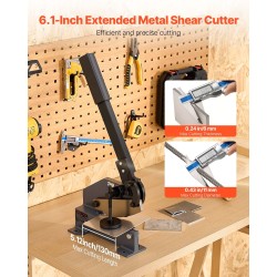 Käsikäyttöinen levyleikkuri teräkselle alumiinille ja kuparille 130 mm leikkauspituus 6 mm paksuus