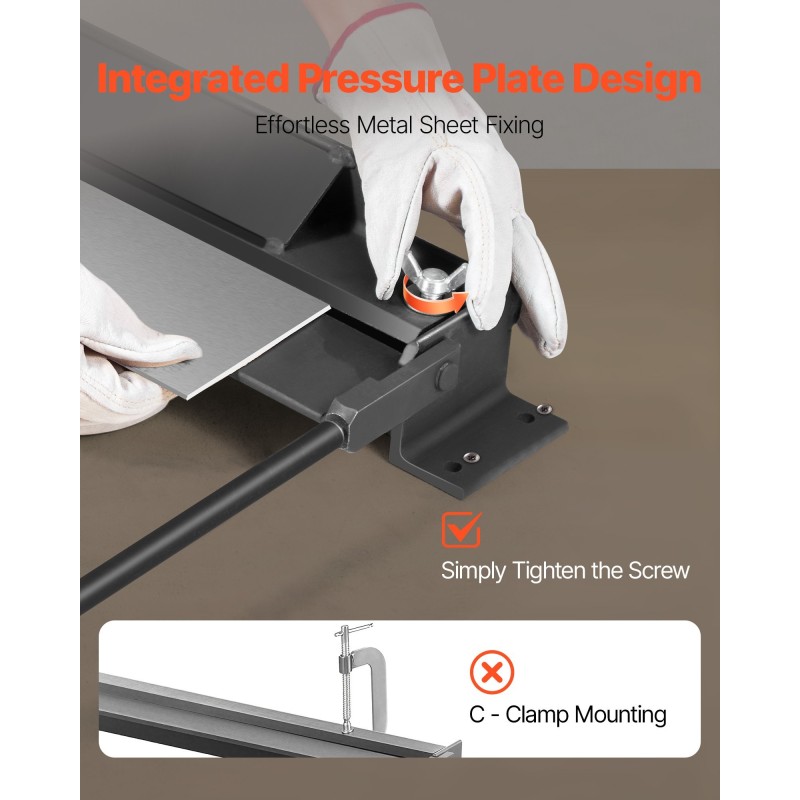 Pöytäkiinnitteinen käsikäyttöinen peltijarru 762 mm 1,2 mm pehmeä teräs