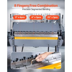 Peltitaivutin 1220 mm, 2,5 mm vähähiilinen teräs, pöytäkiinnitettävä, 8 irrotettavaa sormea