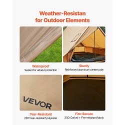 2 hengen mökkiteltta vesitiivis PU2500 210T polyesteri 2 x 2,5 m alumiinikaaret