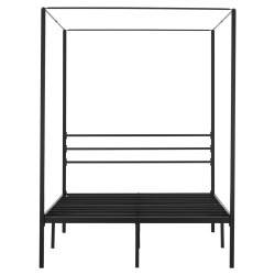 Metallinen katossänky neljällä pylväällä täysikokoinen musta 12 4 tuuman vapaa tila