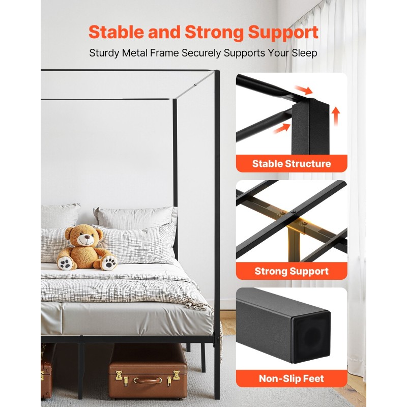 Teräs katossängyn runko parisängylle musta 363 kg kantavuus