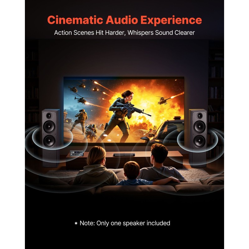 Passiivinen lattiakaiutin MDF-kotelo 2-tie 25,4 mm diskanttielementti 2x203,2 mm bassoelementit