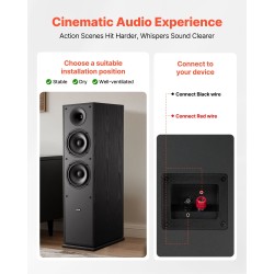 Lattiamalliset passiivikaiuttimet kaksitie MDF-kotelolla kaksi 165 mm bassoelementtiä paripakkaus