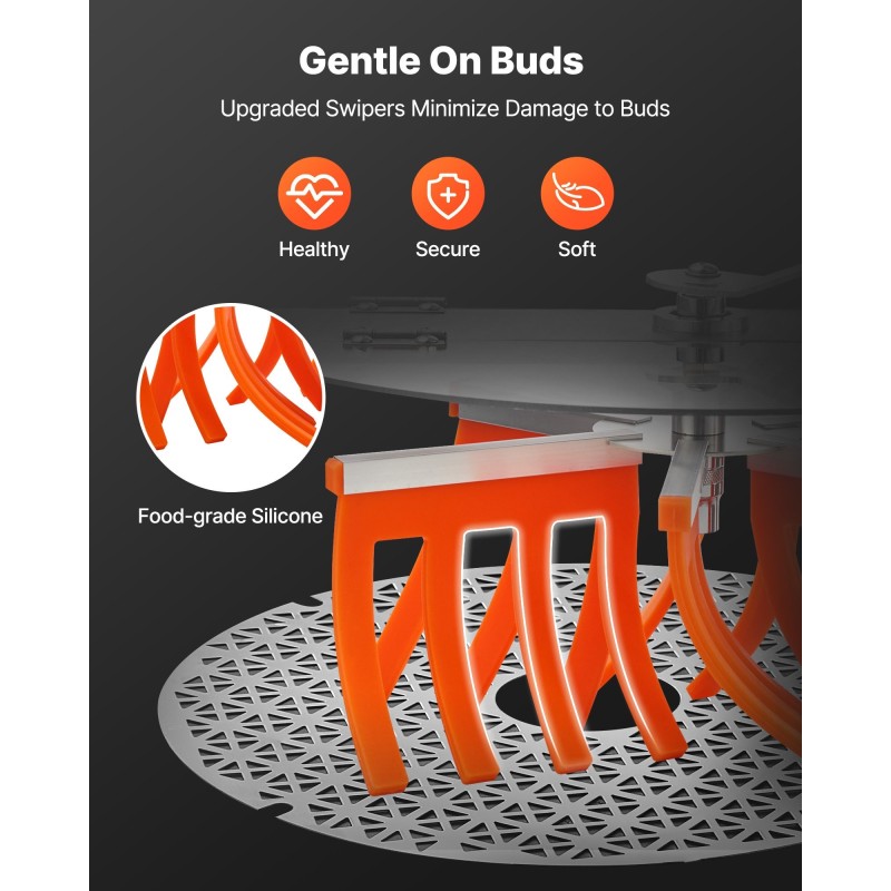 Manuaalinen nupputrimmeri 16-tuumainen 201-ruostumattomasta teräksestä PET-kannella silikonisormilla