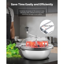 Manuaalinen 16-tuumainen silppurikulho ruostumatonta terästä lehdille ja nuppuille