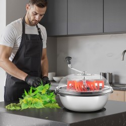 Manuaalinen 16-tuumainen silppurikulho ruostumatonta terästä lehdille ja nuppuille