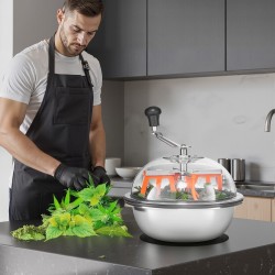 13-tuumainen trimmauskulho 201-ruostumatonta terästä alumiinikahvalla kolmella vaihtoterällä