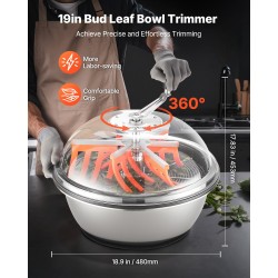 Manuaalinen kulhosilppuri ruostumaton teräskulho läpinäkyvä muovikansi lehdille nupuille kukille