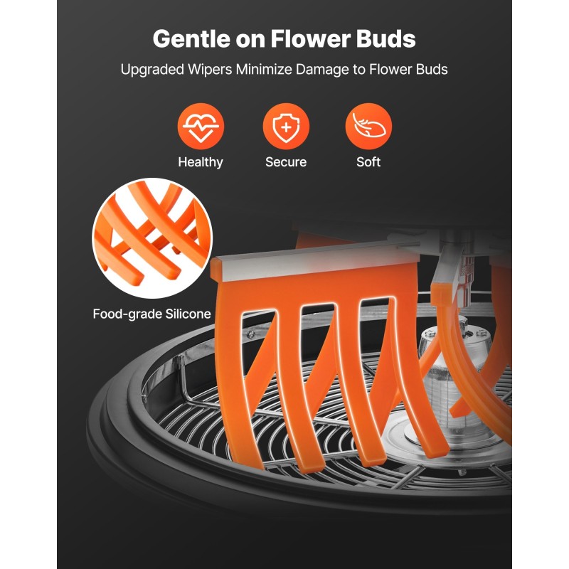 Manuaalinen kulhosilppuri ruostumaton teräskulho läpinäkyvä muovikansi lehdille nupuille kukille