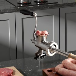 Manuaalinen lihamylly 304-ruostumatonta terästä pöytäkiinnikkeellä 2 reikäterää