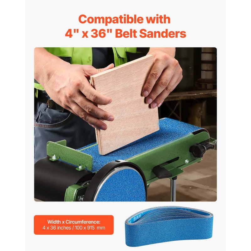 Hiomanauhat zirkonia 100 x 915 mm 10 kappaleen karkeudet 40–240