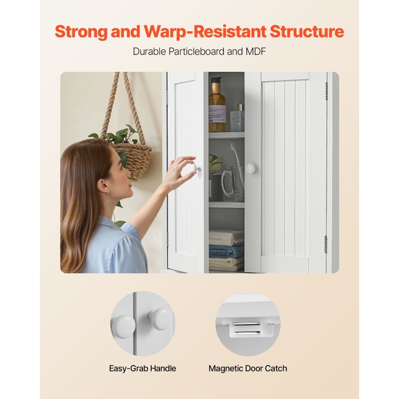 Seinäkaappi lastulevy ja MDF 536×244×610 mm 2 ovea 3-tasoinen hylly