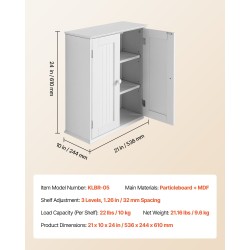 Seinäkaappi lastulevy ja MDF 536×244×610 mm 2 ovea 3-tasoinen hylly