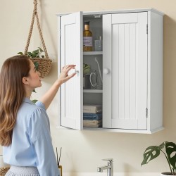 Seinäkaappi lastulevy ja MDF 536×244×610 mm 2 ovea 3-tasoinen hylly