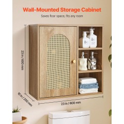 Seinäkaappi lastulevy ja MDF-levy 600x250x600 mm 5-tasoinen säädettävä hylly kylpyhuoneeseen