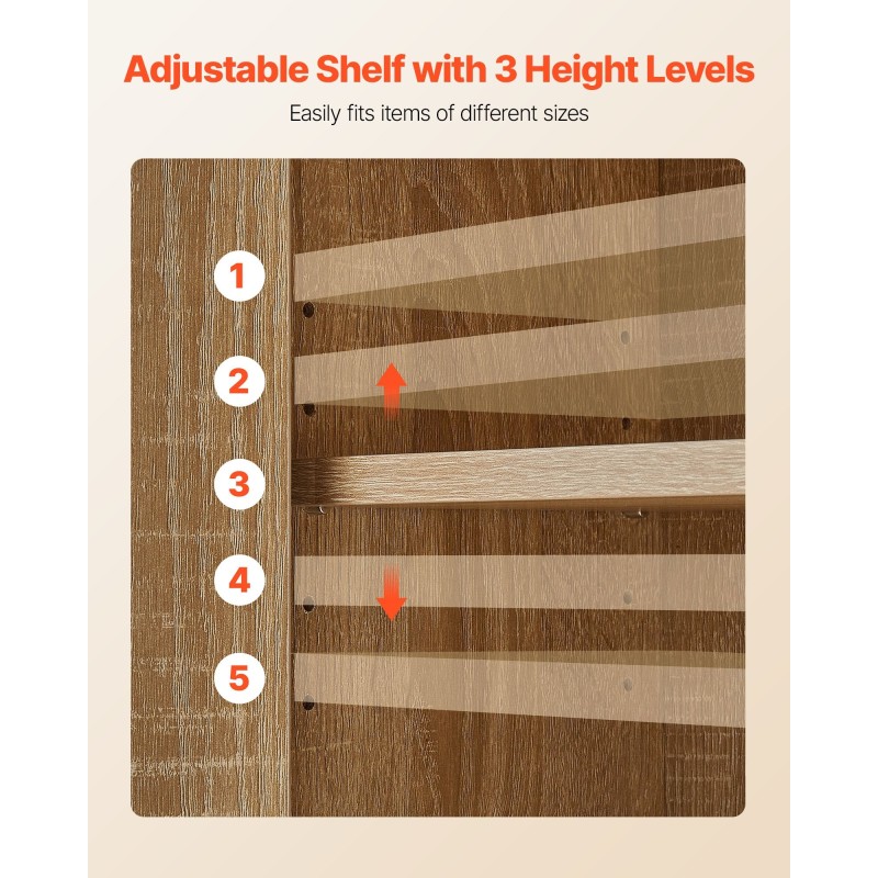 Seinäkaappi lastulevy ja MDF-levy 600x250x600 mm 5-tasoinen säädettävä hylly kylpyhuoneeseen