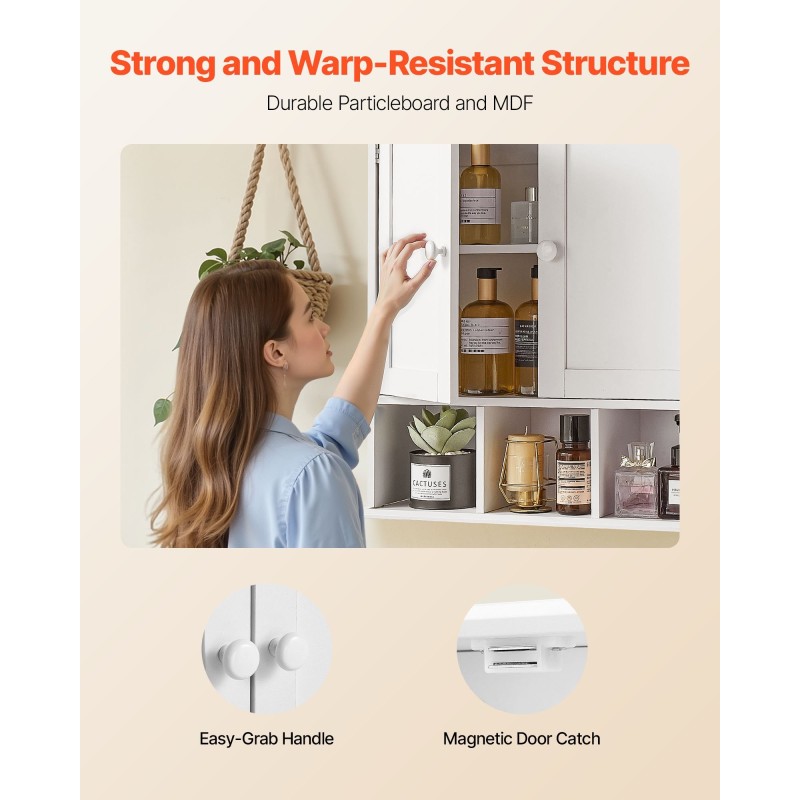 Seinäkaappi lastulevy ja MDF 560x180x585mm 2 ovea säädettävä kolmitasoinen hylly