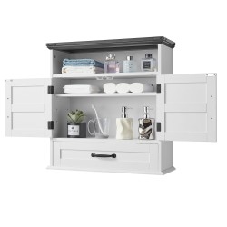 Kylpyhuoneen seinäkaappi lastulevy ja MDF 610×230×637 mm 2 ovea laatikko