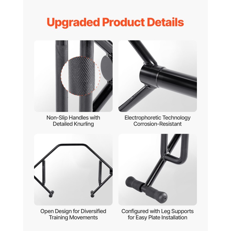 Kuusikulmainen avorunkoinen terästanko karhennetuin kahvoin 360 kg kestävä