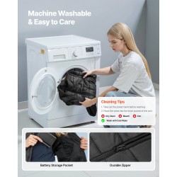 Naisten lämmitettävä liivi koko S kahdeksan lämmitysaluetta kolme lämpötilatasoa ladattava akkupaketti