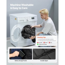 Sähkölämmitettävä miesten liivi koko L ulkoiluun 8 lämmitysvyöhykettä konepestävä