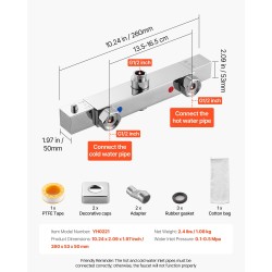 Termostaattinen suihkuhana messinkirunko kromattu pinta kaksinuppinen säätö 38 asteen turvalukitus