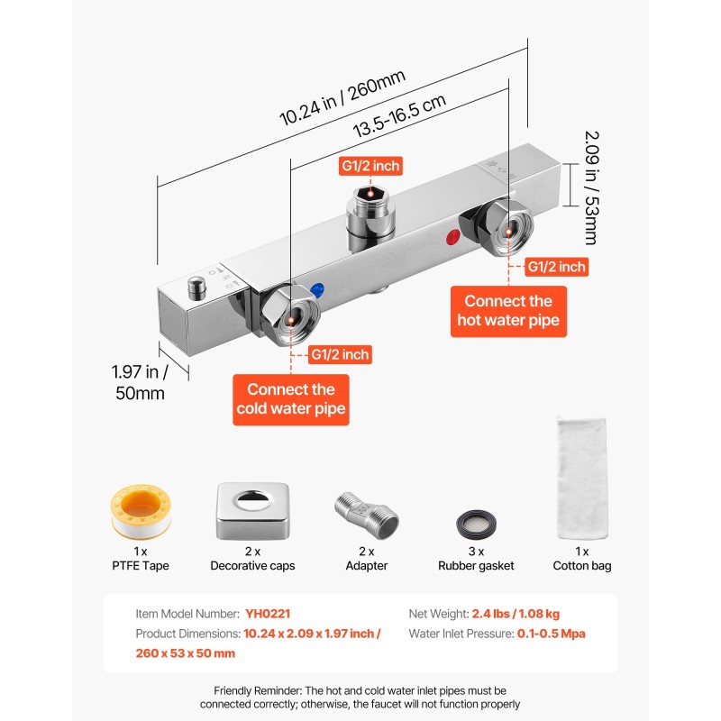 Termostaattinen suihkuhana messinkirunko kromattu pinta kaksinuppinen säätö 38 asteen turvalukitus