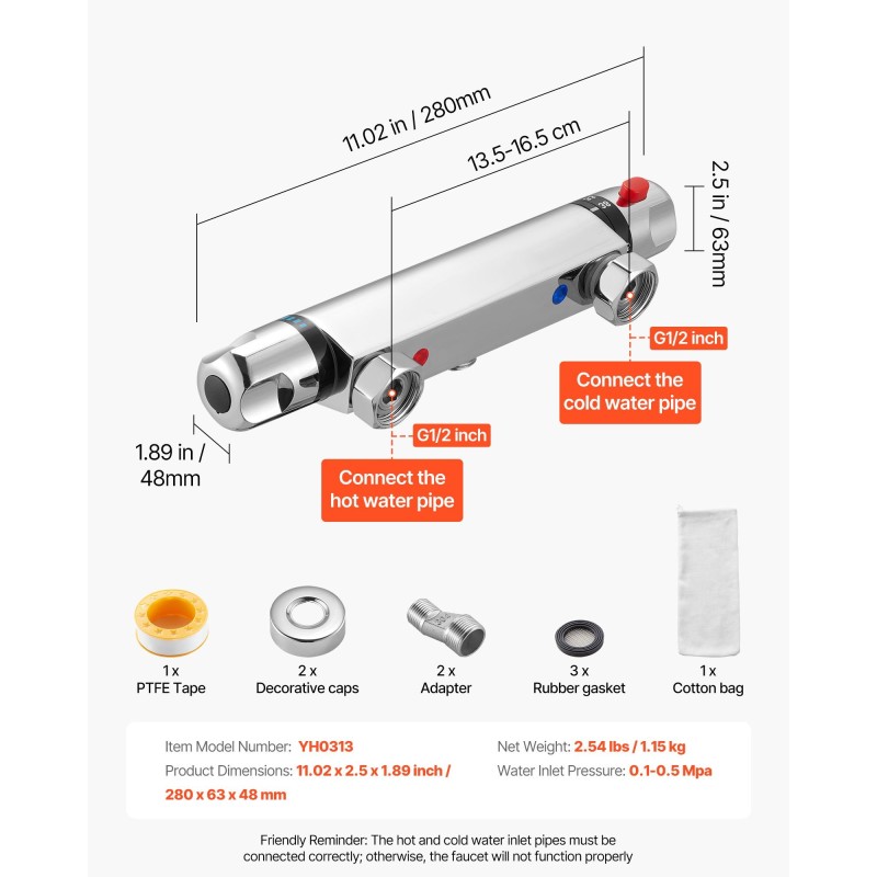 Termostaattinen suihkusekoitin messinkirunko kromipinnoitettu 38 asteen turvalukitus kaksi nuppia