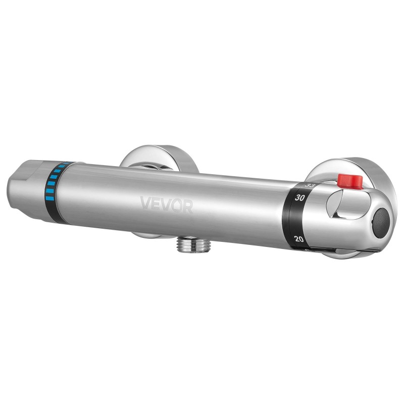 Termostaattinen suihkusekoitin messinkirunko kromipinnoitettu 38 asteen turvalukitus kaksi nuppia