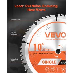 Pyörösahanterä kaksisataaviisikymmentäneljä millimetriä seostettu teräs kaksi ja puoli millimetriä paksu viisikymmentä hammasta