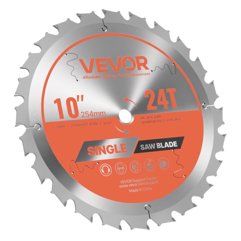 Pyörösahanterä 254 mm teräksinen 24 hammasta puun katkaisuun