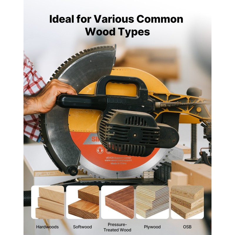 Pyörösahanterä 305 mm 80 hammasta 65Mn-teräs puun sahaukseen