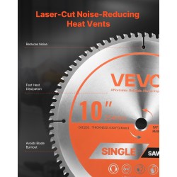 Metallin katkaisuterä 254 mm 80 hammasta 65Mn alumiinin katkaisuun