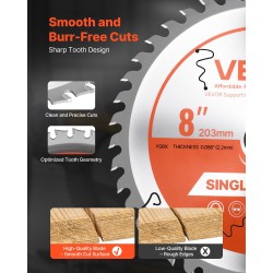 Pyörösahanterä 203 mm 65Mn teräs 42 hammasta 25,4 mm keskireikä