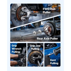 Ulosvetosarja 9-suuntainen liukuvasara 15-osainen T-kahvalla etupyörän ja takapyörän napoihin