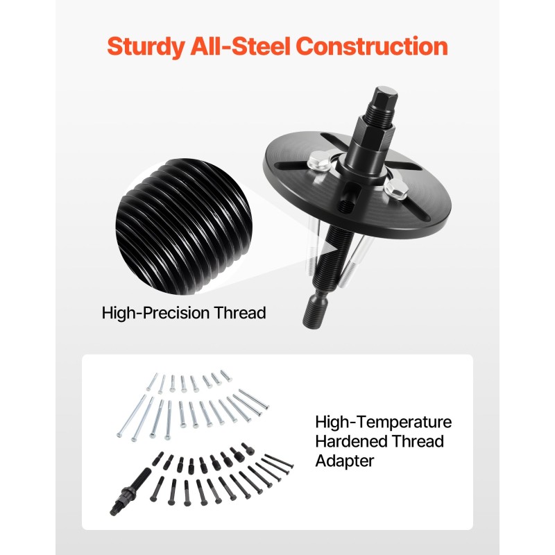 Ulosvetosarja kampiakselin värinänvaimentimelle teräksinen lämpökäsitellyin kierreadapterein
