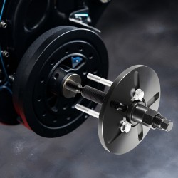 Ulosvetosarja kampiakselin värinänvaimentimelle teräksinen lämpökäsitellyin kierreadapterein