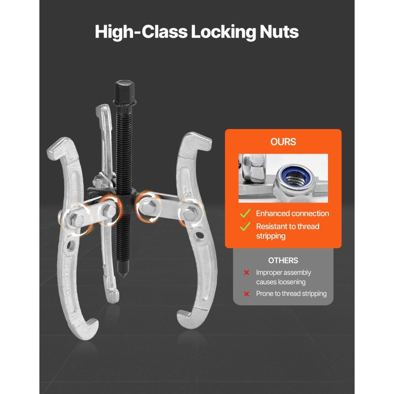 Ulosvetäjäsarja neliosainen kolme, neljä, kuusi ja kahdeksan tuumaa hammaspyörille ja laakereille