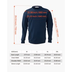 Pitkähihainen palosuojattu T-paita täysin puuvillainen 2XL tummansininen ammattikäyttöön