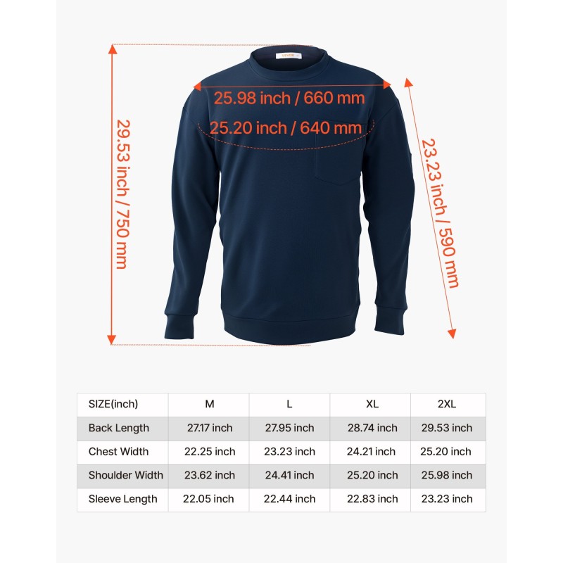 Pitkähihainen palosuojattu T-paita täysin puuvillainen 2XL tummansininen ammattikäyttöön